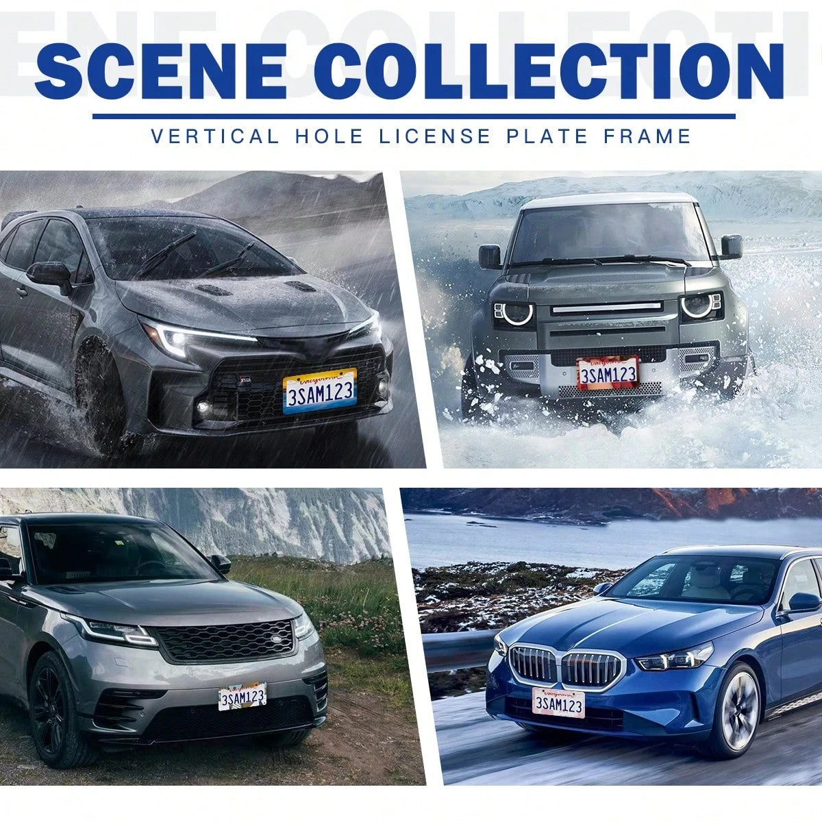 Stainless Steel License Plate Frame Black Lace Pattern Rustproof Heavy Duty Car Accessories With Install Kit