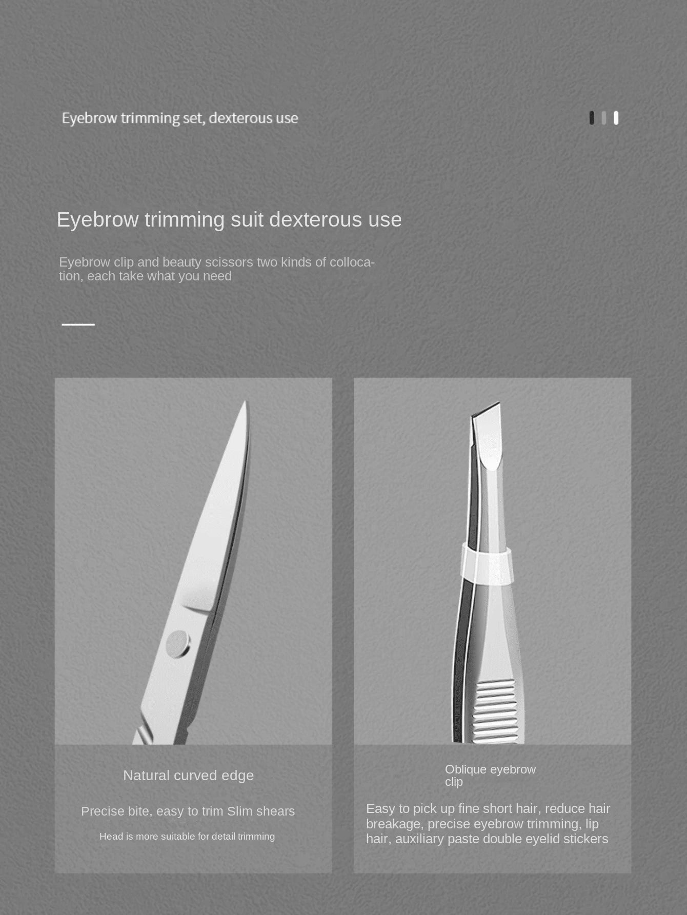 Stainless Steel Slanted Eyebrow Tweezers, Scissors, Trimmer Set For Eyebrow Shaping,Giveaways,Travel,Cheap Stuff,Travel Essential