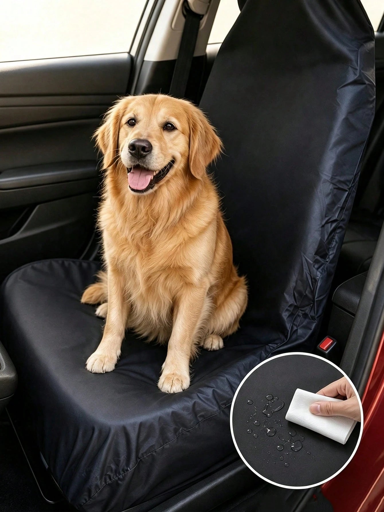 Steering Wheel Cover Sun Shade For Car, With Waterproof Car Seat Cover Protector, Foam Car Steering Wheel Sunshade, Foldable UV Protection Steering Wheel Cover, Car Seat Cover, Black Car Seat Cover, F