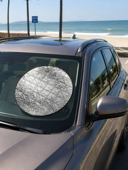 Steering Wheel Cover Sun Shade For Car, With Waterproof Car Seat Cover Protector, Foam Car Steering Wheel Sunshade, Foldable UV Protection Steering Wheel Cover, Car Seat Cover, Black Car Seat Cover, F