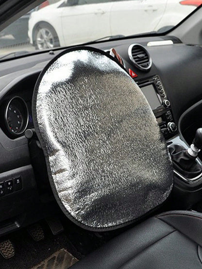 Steering Wheel Cover Sun Shade For Car, With Waterproof Car Seat Cover Protector, Foam Car Steering Wheel Sunshade, Foldable UV Protection Steering Wheel Cover, Car Seat Cover, Black Car Seat Cover, F