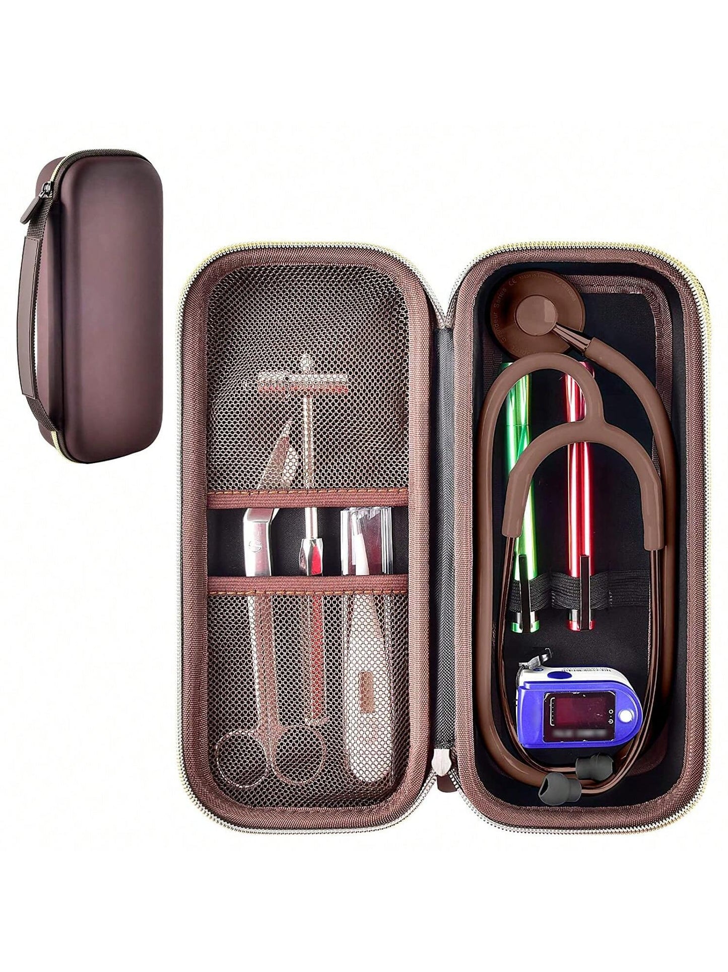 Stethoscope Case Compatible With 3M Littmann Classic III Monitoring/Lightweight II S.E/Cardiology IV Diagnostic/MDF Acoustica Stethoscopes, Extra Pocket For Doctor & Nurse Accessories (Box Only, Steth