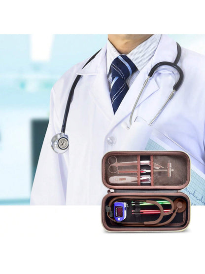 Stethoscope Case Compatible With 3M Littmann Classic III Monitoring/Lightweight II S.E/Cardiology IV Diagnostic/MDF Acoustica Stethoscopes, Extra Pocket For Doctor & Nurse Accessories (Box Only, Steth