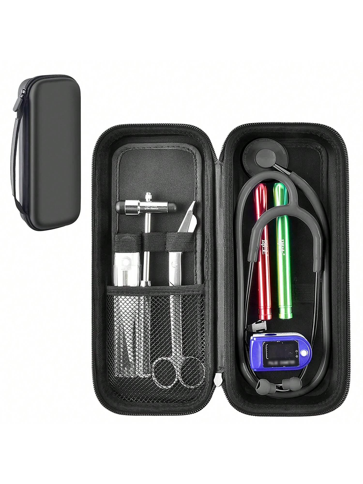 Stethoscope Case Compatible With 3M Littmann Classic III Monitoring/Lightweight II S.E/Cardiology IV Diagnostic/MDF Acoustica Stethoscopes, Extra Pocket For Doctor & Nurse Accessories (Box Only, Steth