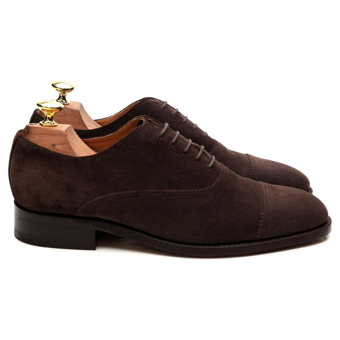 'Straight Cap' Dark Brown Suede Oxford UK 7 G