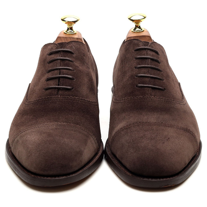 'Straight Cap' Dark Brown Suede Oxford UK 7 G