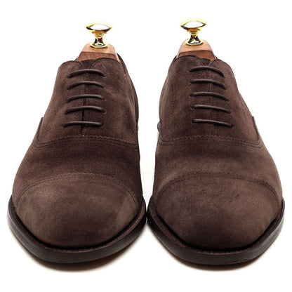'Straight Cap' Dark Brown Suede Oxford UK 7 G