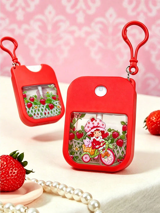 Strawberry Shortcake X 38ML/1.34 OZ, 1 Piece, Refillable Perfume Spray Bottle, Cute Red, Strawberry Shape Moisturizing Spray Bottle, Travel Essential ABS, With Hook And Anti-Drop, Easy To Carry
