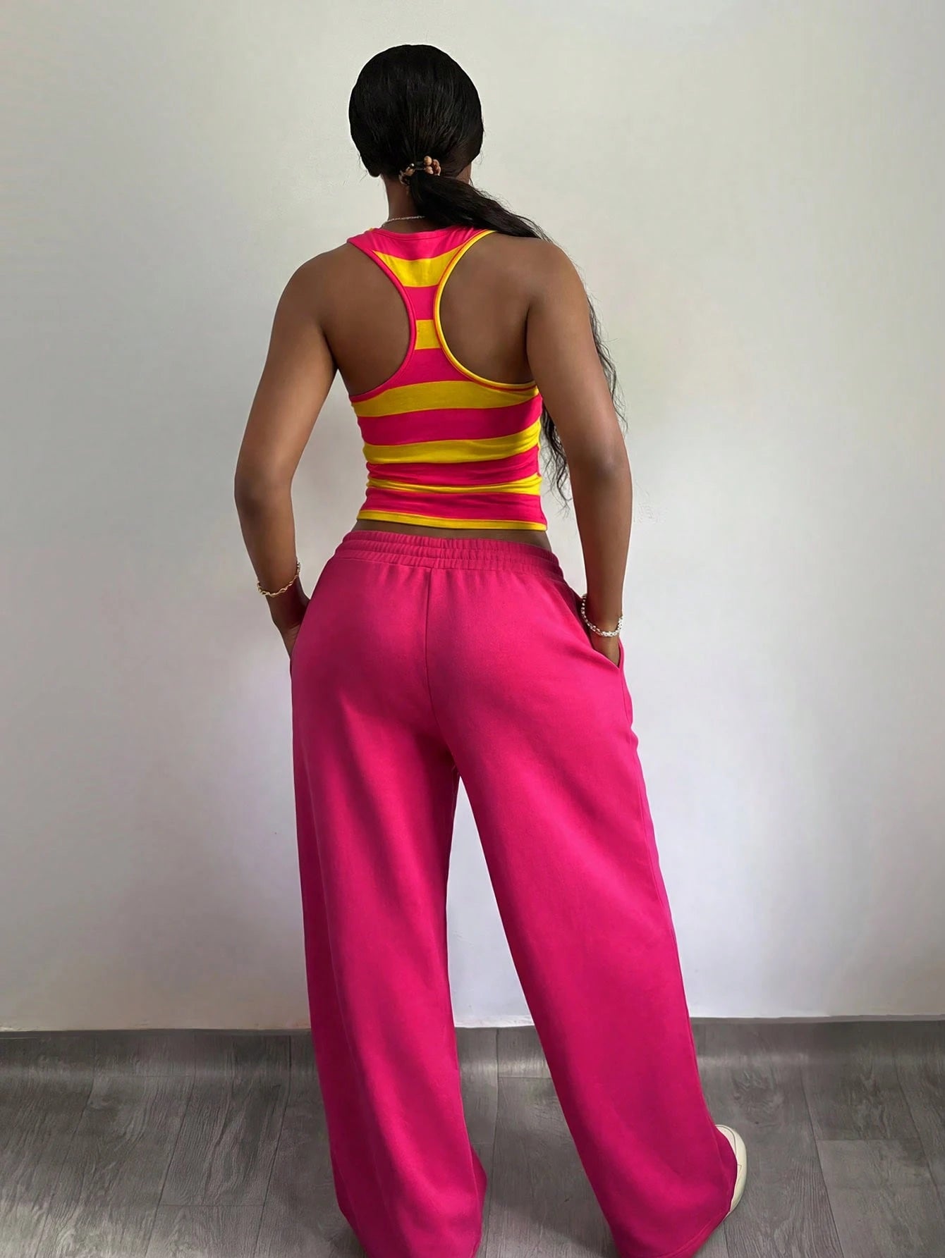 StreetHx Women's Y2K Style Striped 2 Pieces Set, 2000s Streetwear, Autumn/Spring