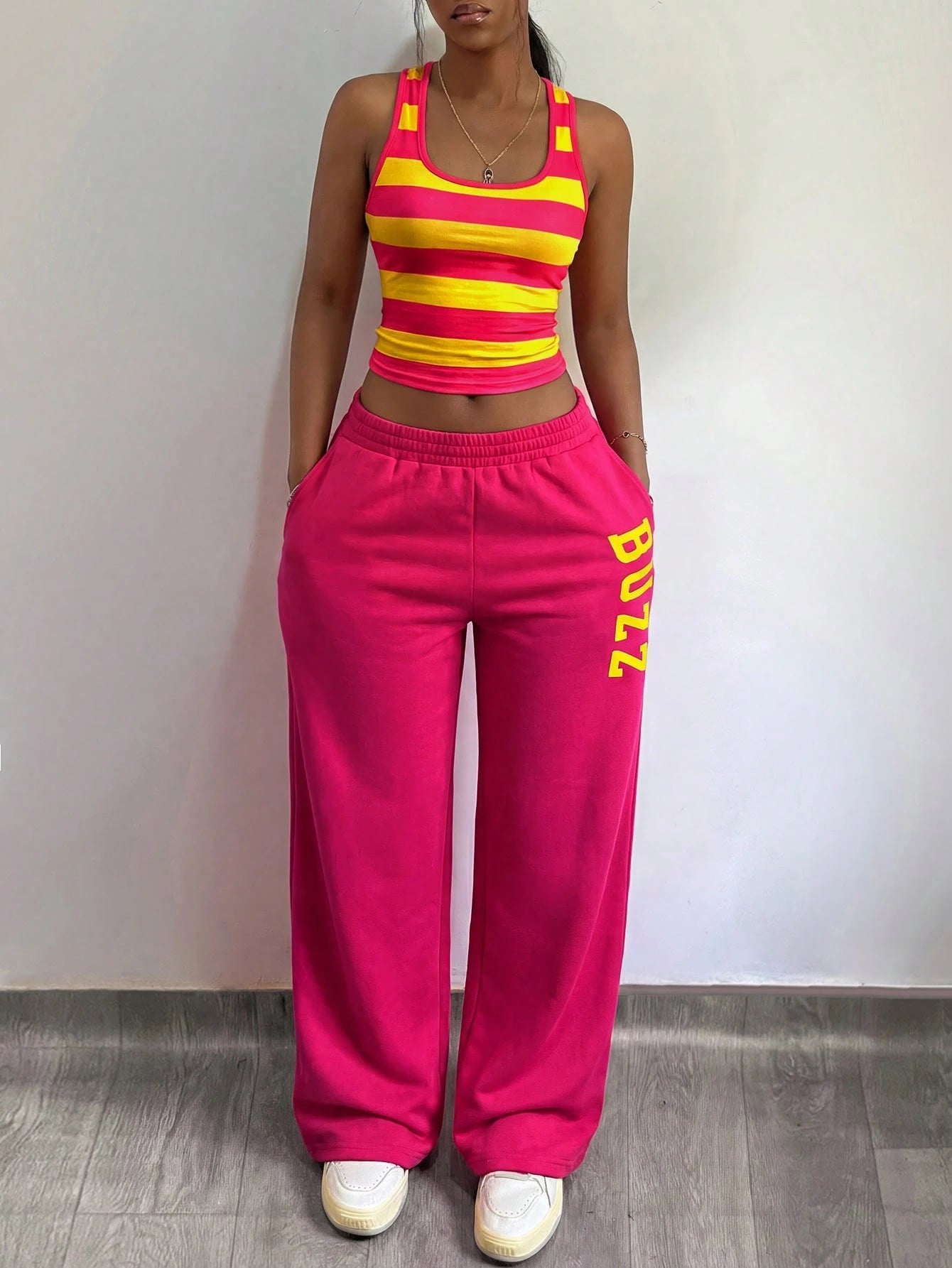 StreetHx Women's Y2K Style Striped 2 Pieces Set, 2000s Streetwear, Autumn/Spring