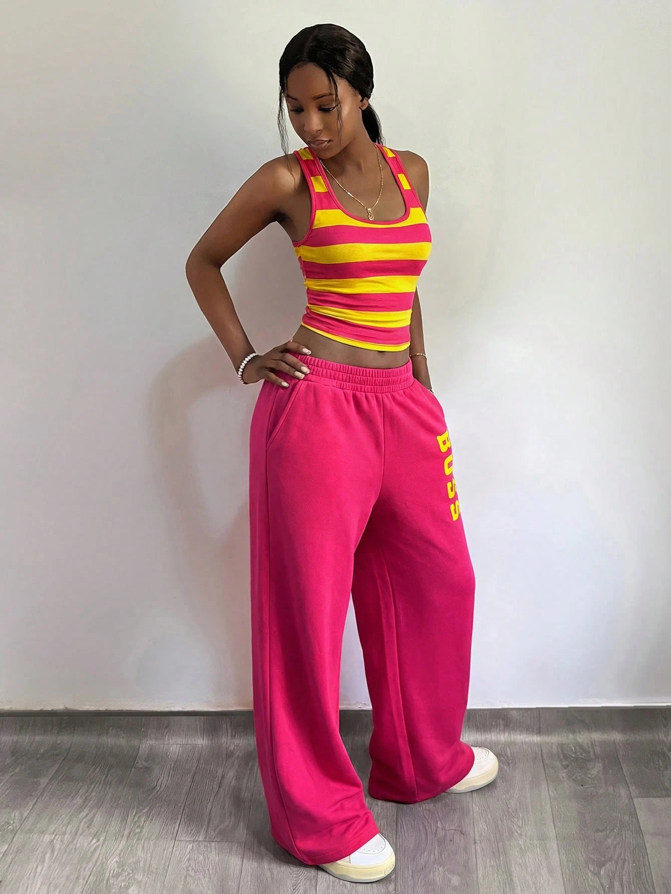 StreetHx Women's Y2K Style Striped 2 Pieces Set, 2000s Streetwear, Autumn/Spring