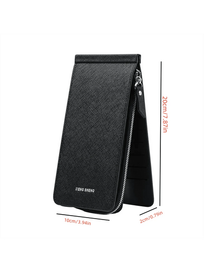 Stylish Faux Leather With Multiple Slots And Zipper Closure Card Holder Wallet Business Card Holder Credit Card Holder,Lanyard With Id Holder
