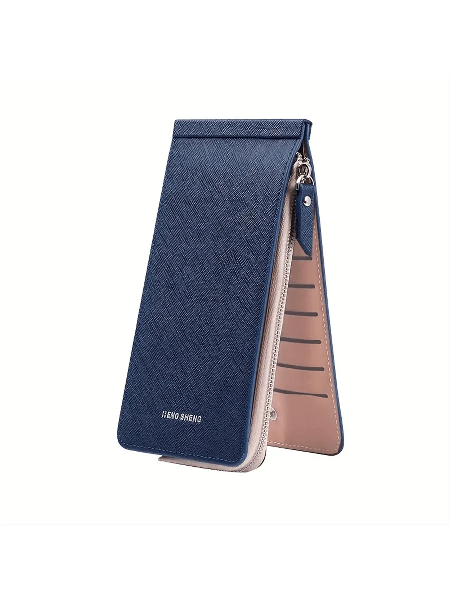 Stylish Faux Leather With Multiple Slots And Zipper Closure Card Holder Wallet Business Card Holder Credit Card Holder,Lanyard With Id Holder