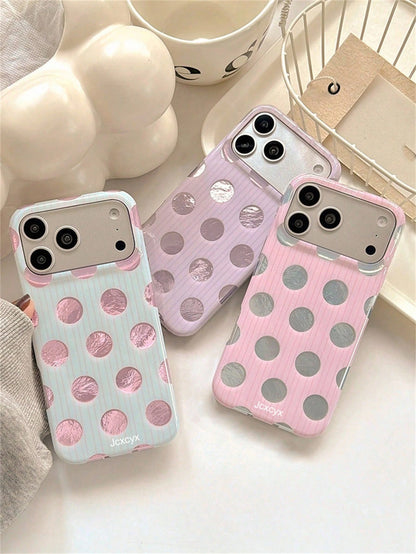 Stylish Minimalist Stripes Polka Dot Pattern Phone Case Compatible With IPhone 17 Pro Max 17 Pro 17 16 Pro Max 15 14 13 12 Pro Max Lens Protection Back Cover