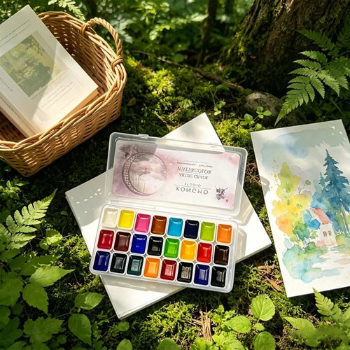 Suitable For Professional Artistic Use, 24 Color 1ml Solid Color Portable Watercolor Pigment, Easy To Color, Suitable For Artistic Creation, Festival Card Making, And DIY Graffiti Painting Art
