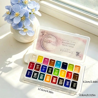 Suitable For Professional Artistic Use, 24 Color 1ml Solid Color Portable Watercolor Pigment, Easy To Color, Suitable For Artistic Creation, Festival Card Making, And DIY Graffiti Painting Art