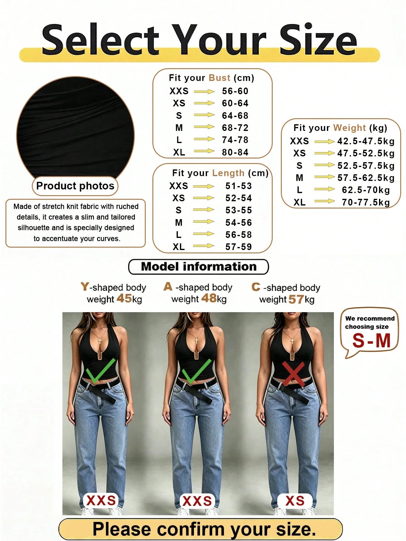 Summer Casual Solid Color Backless Halter Top Black, Going Out Top