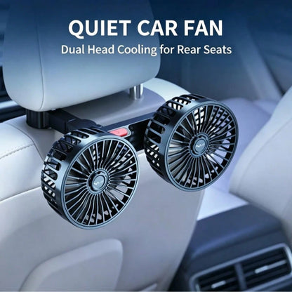 [Summer Cool]360° Rotating Triple-Speed Powerful Rear Seat Dual-Side Car Air Conditioning Fans- Suitable For Sedans, RVs, SUVs. Equipped With Adjustable Clips, This Air Circulation Fan Is Specially D