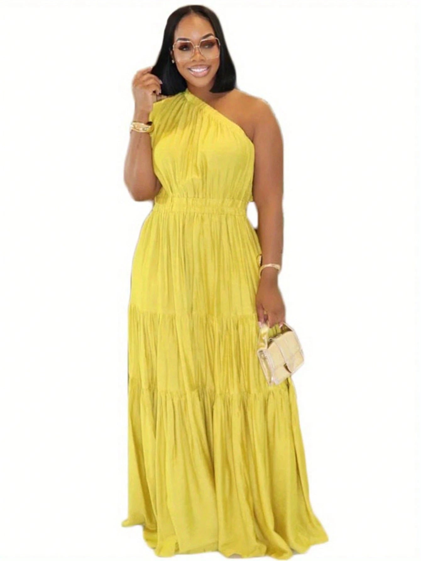 Summer Dresses For WomenSpring And Summer New Women's Fashion Temperament Solid Color Oblique Shoulder Long DressLoose And Comfortabledresses For Wom