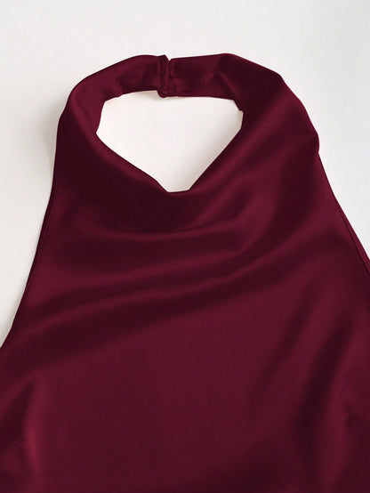 Sweetra Backless Tie Strap Sleeveless Minimalist Design Summer Camisole