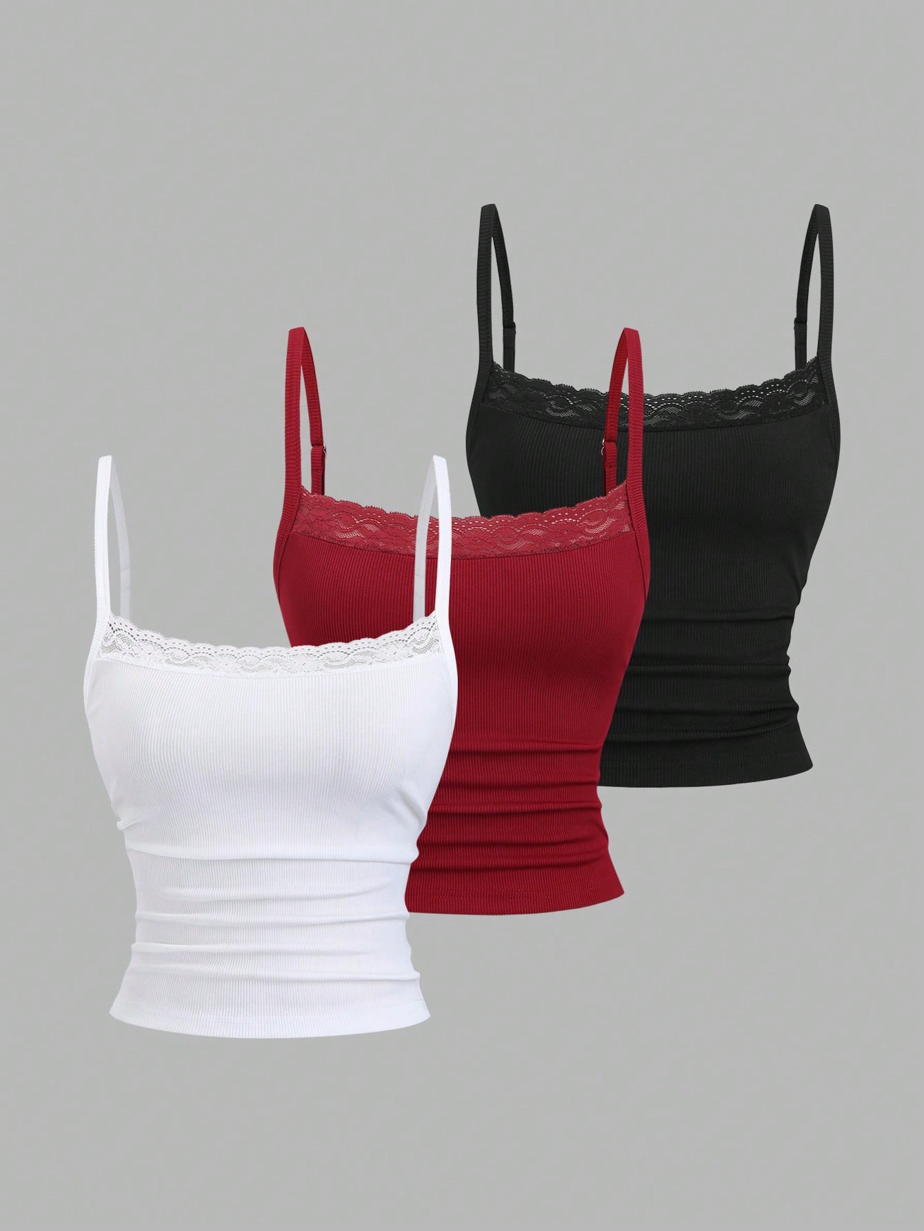 Sweetra Black And White,Summer,Modest,Everyday Sweet & Spicy Lace Camisole Tight-Fitting Cropped Backless Top,Elegant Music Festival Vacation Casual Office