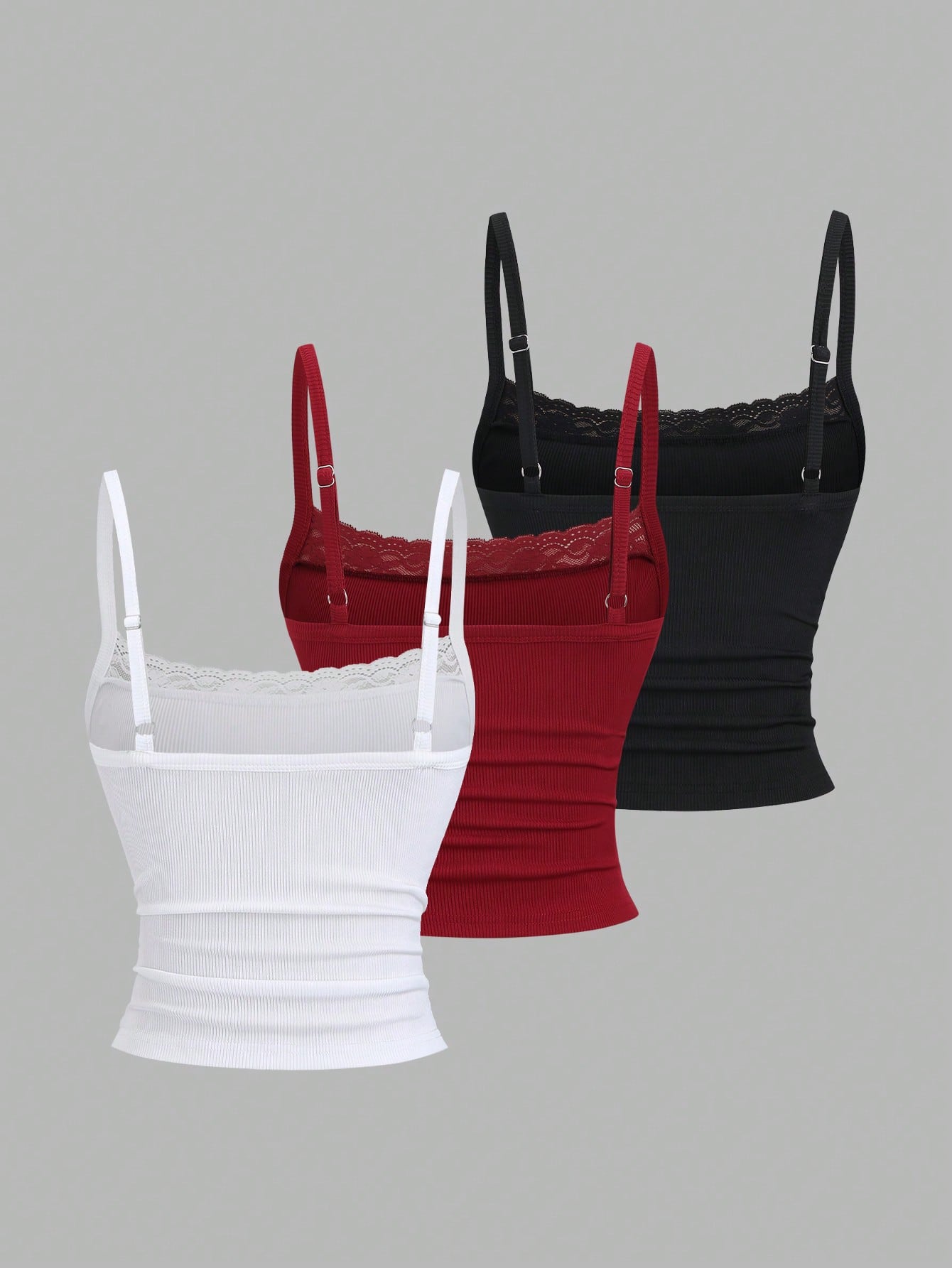 Sweetra Black And White,Summer,Modest,Everyday Sweet & Spicy Lace Camisole Tight-Fitting Cropped Backless Top,Elegant Music Festival Vacation Casual Office