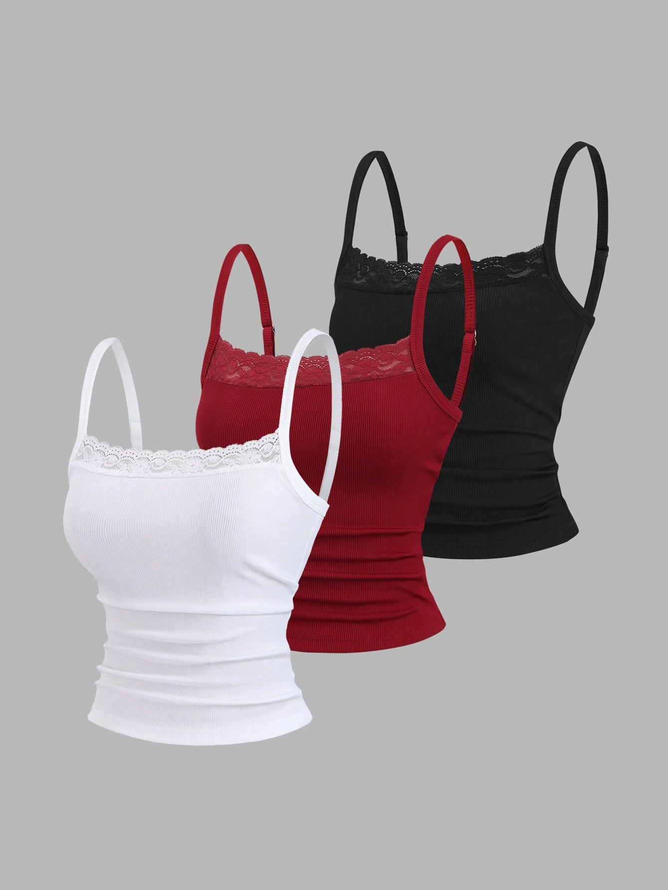 Sweetra Black And White,Summer,Modest,Everyday Sweet & Spicy Lace Camisole Tight-Fitting Cropped Backless Top,Elegant Music Festival Vacation Casual Office