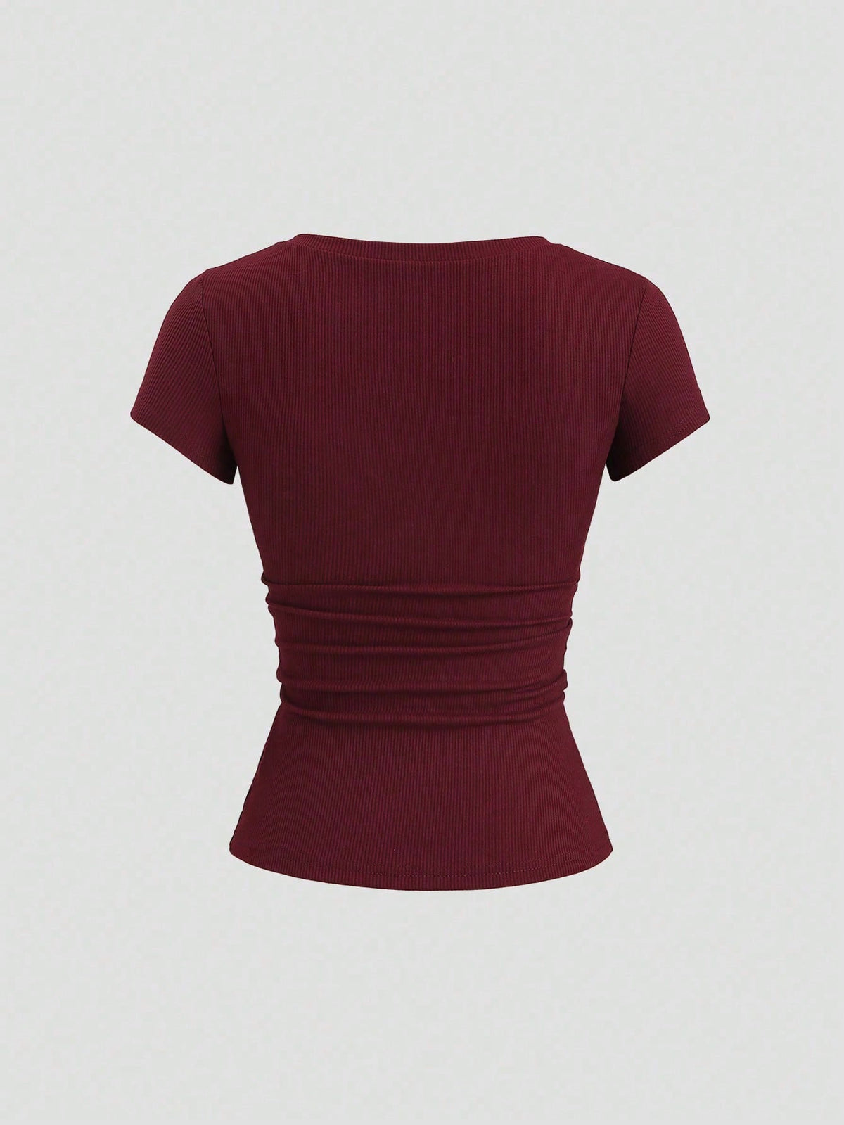 Sweetra Streetwear Women's Half-Open Sleeve Eyelet Decor Lace 2 In 1 Short Sleeve Solid Color T-Shirt