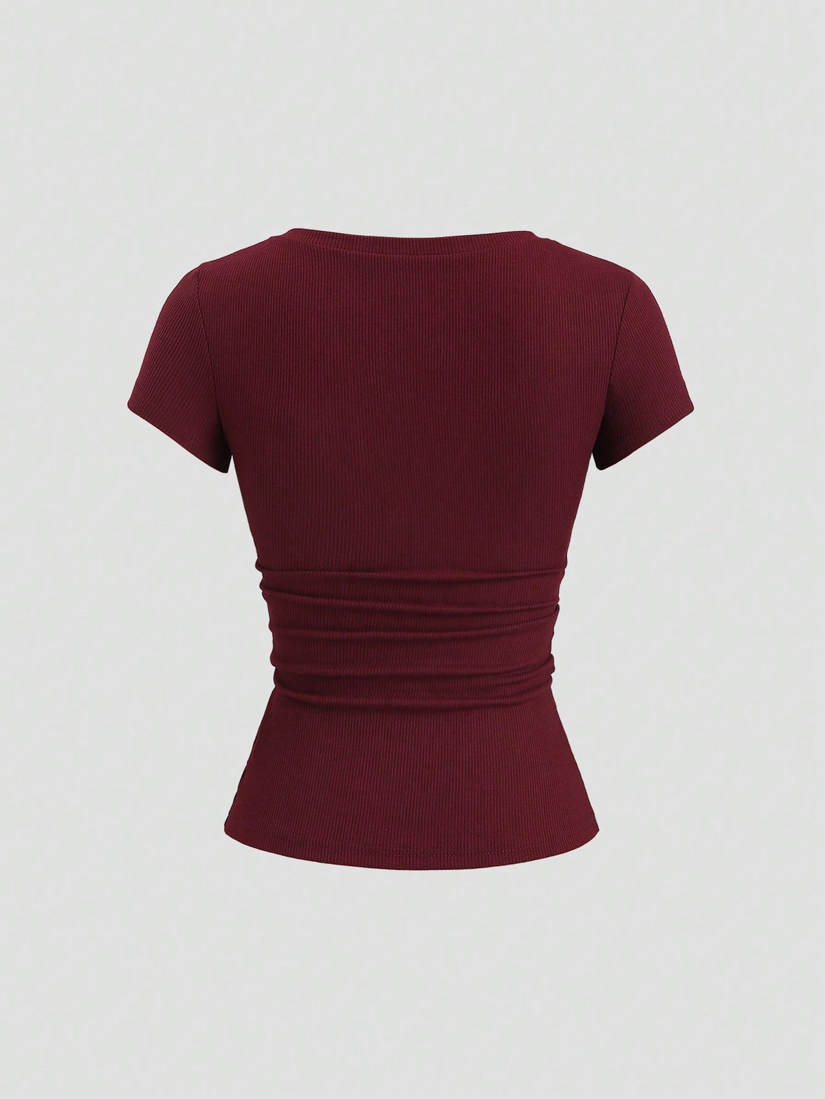 Sweetra Streetwear Women's Half-Open Sleeve Eyelet Decor Lace 2 In 1 Short Sleeve Solid Color T-Shirt