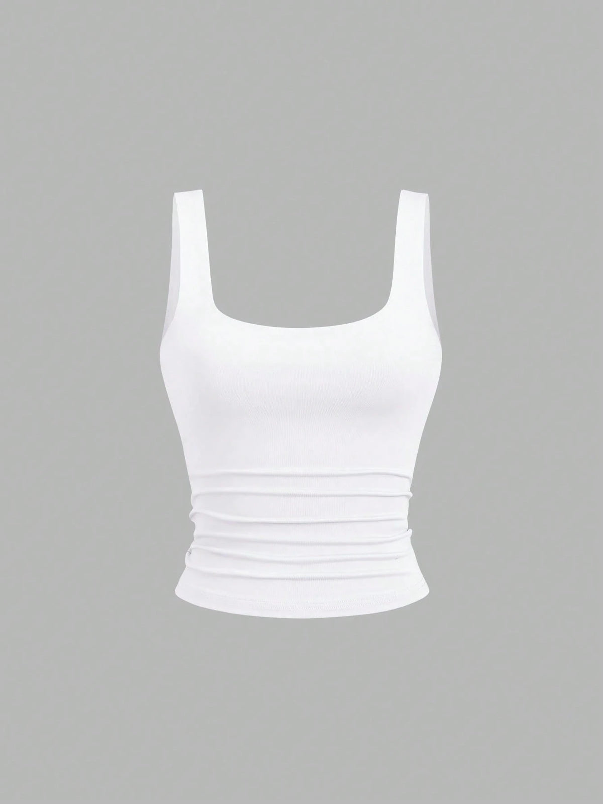 Sweetra Women Casual Square Neck Pleated Cami Top, Summer