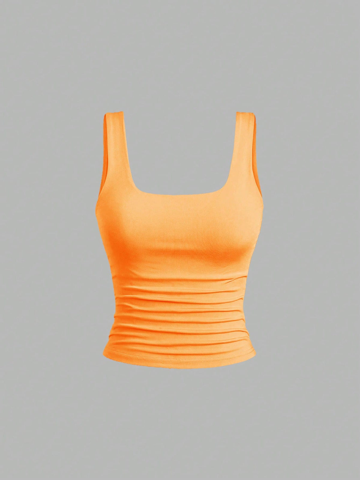 Sweetra Women Casual Square Neck Pleated Cami Top, Summer