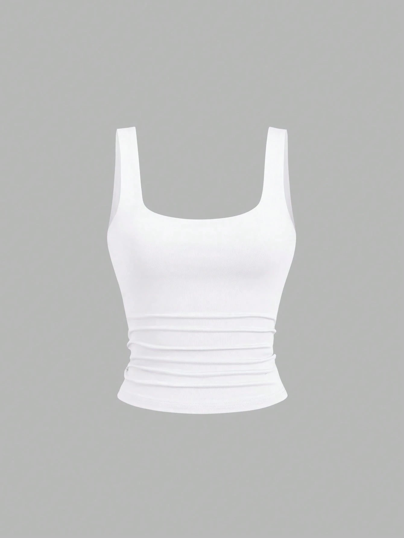 Sweetra Women's Casual Pleated Square Neck Camisole, Summer