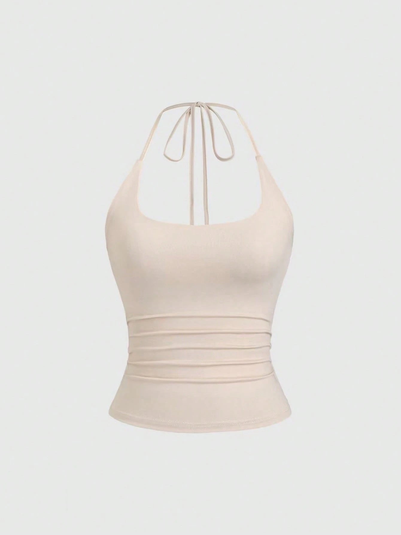 Sweetra Women's European And American Fashion Casual Sexy New Summer Slimming Fit Halter Neck Elegant Backless Commuter Fitness Versatile Top 3-Piece Set