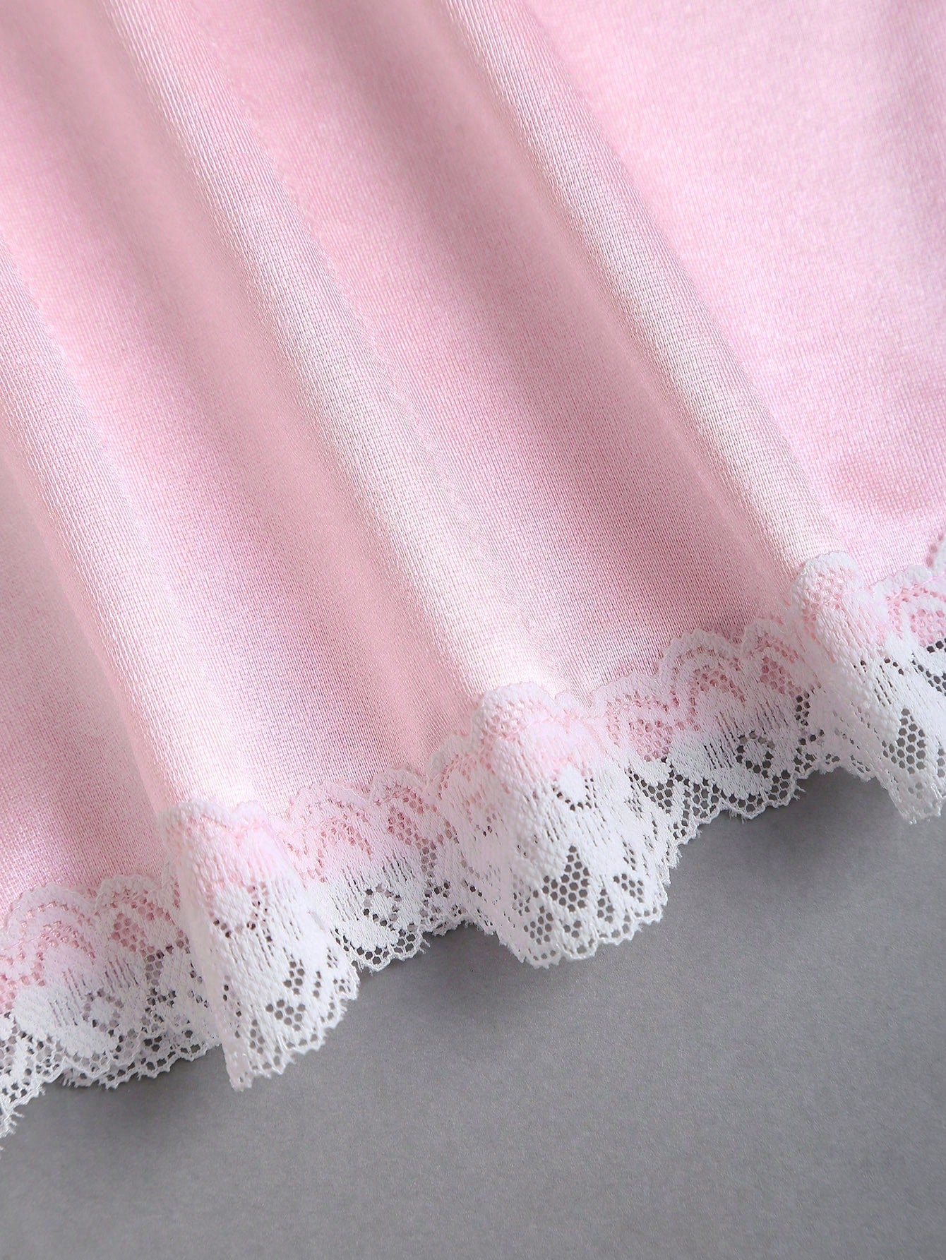 Sweetra Women's Spring Lace Trim V-Neck Fitted A-Line Sexy Pink Dress