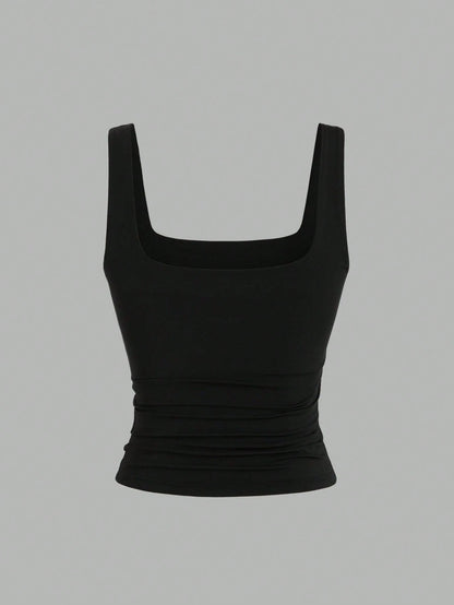 Sweetra Women's Summer Casual Solid Color Tank Top