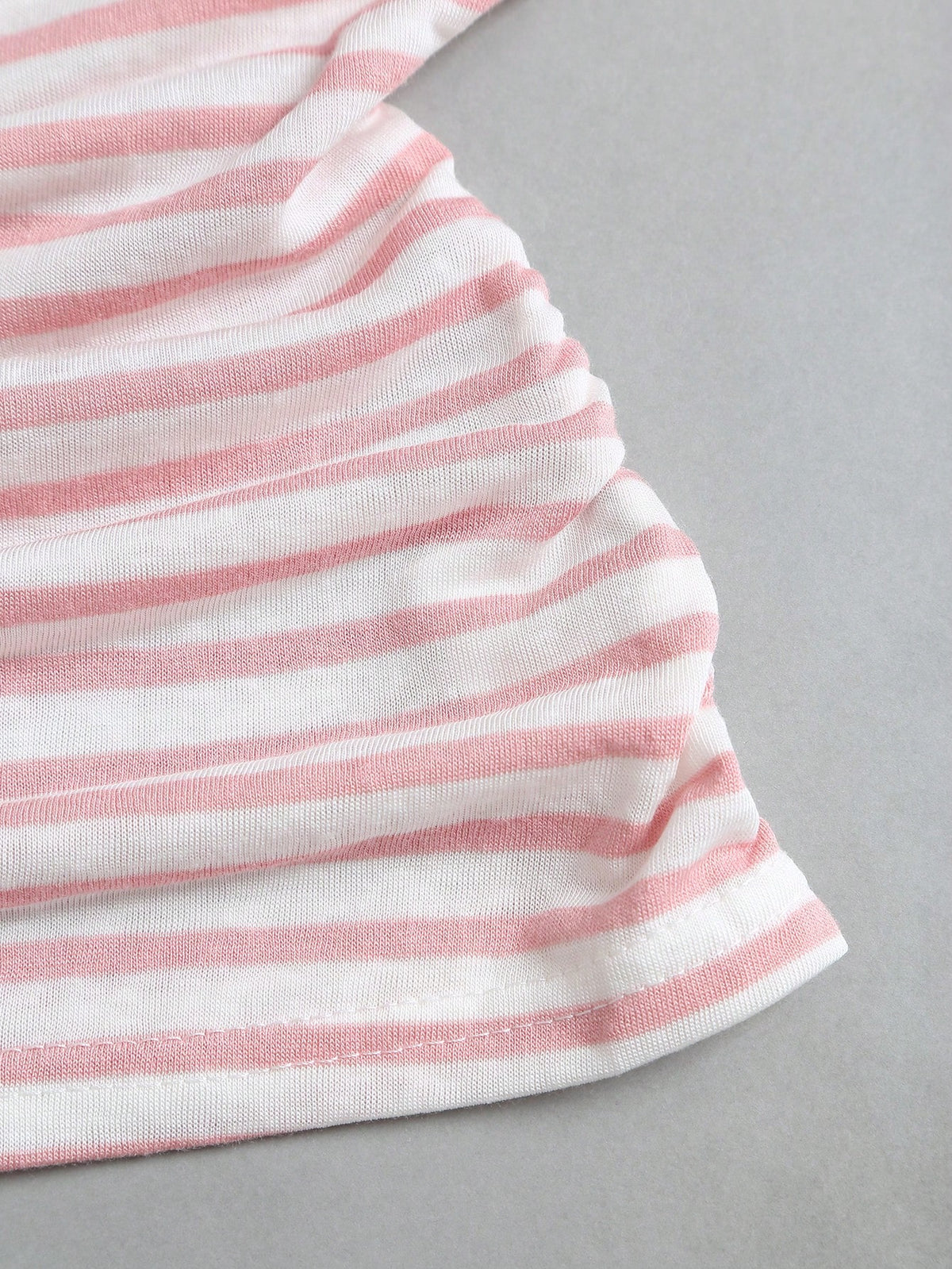 Sweetra Women's Summer Vacation Style Asymmetrical Shoulder Striped Tank Top With Sheer Back