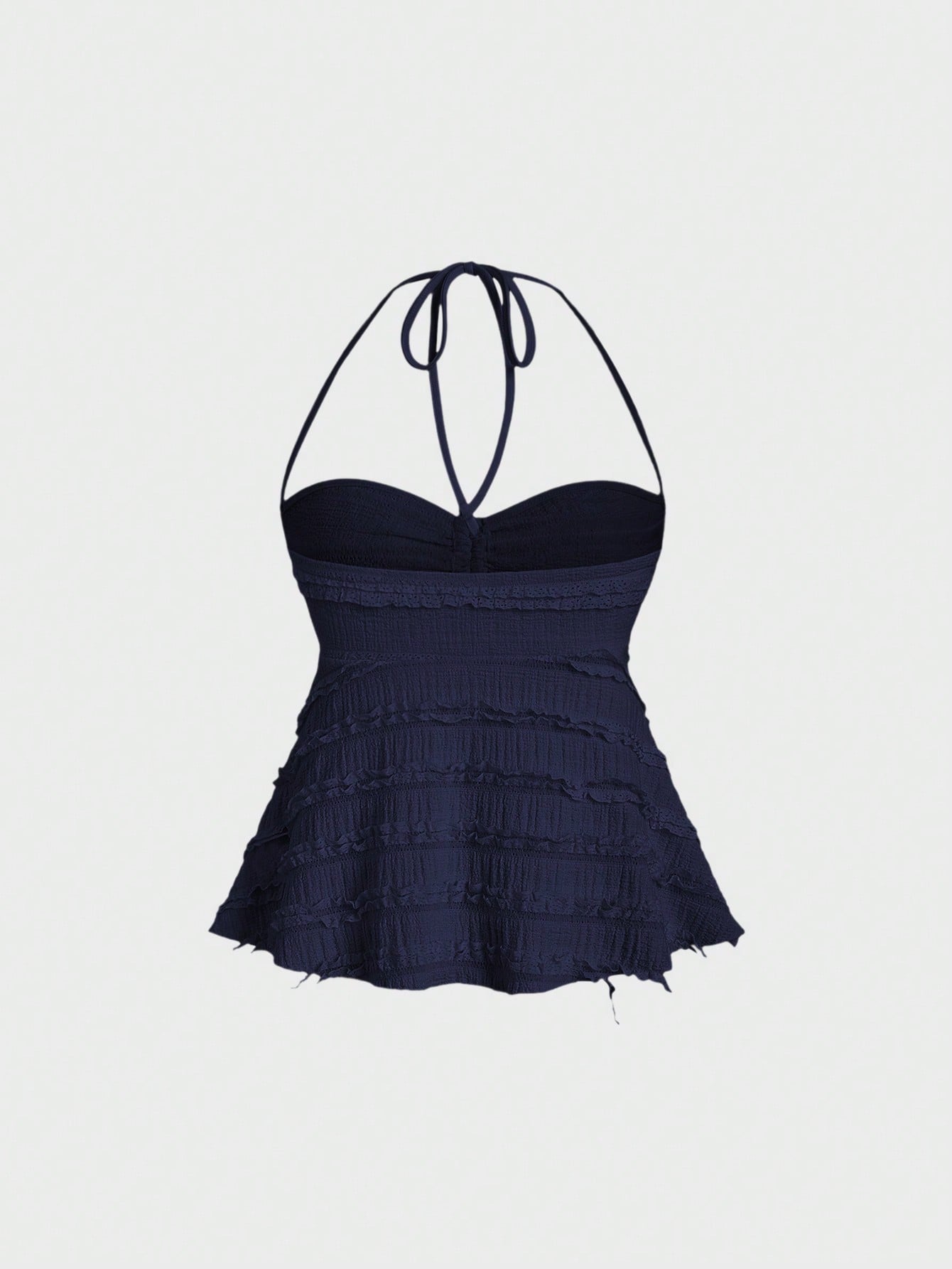 Sweetra Women Solid Drawstring Bust Halter Tops Y2K