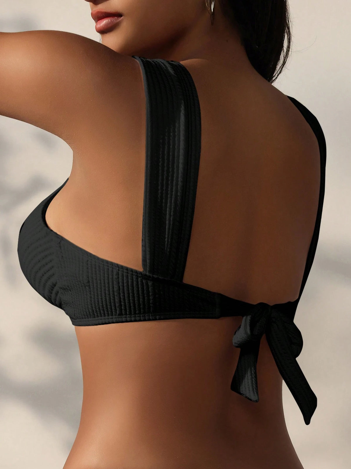 Swim 1pc Women's Minimalist Solid Twist Bikini Top Summer