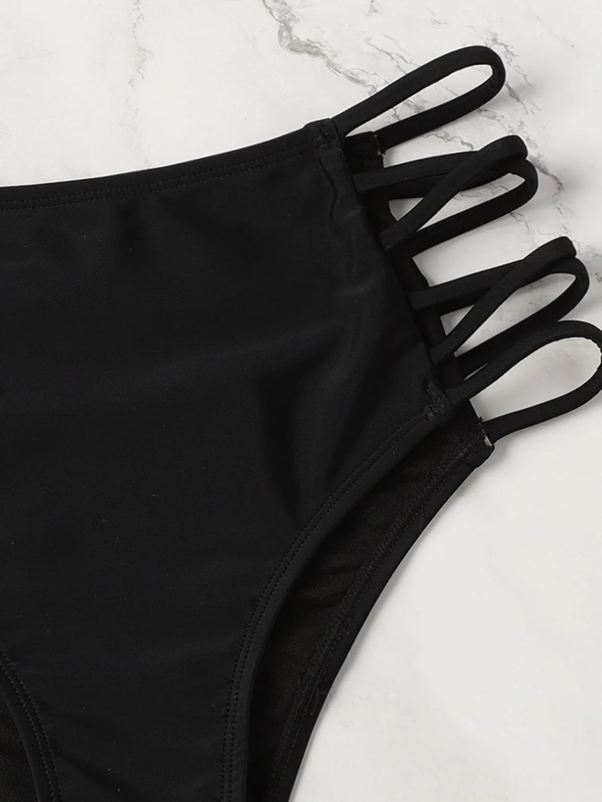 Swim Basics Summer Beach Cut-Out High Waisted Bikini Panty