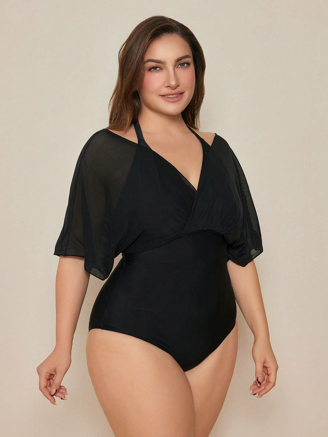 Swim Basics Summer Plus Size Blue & White Porcelain Print One Piece Swimsuit