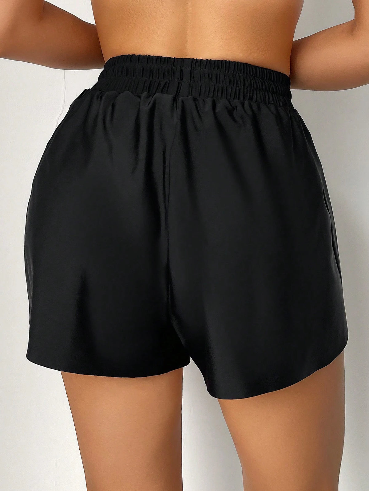Swim Basics Women's Solid Color Front Tie Simple Casual Bikini Bottom Summer