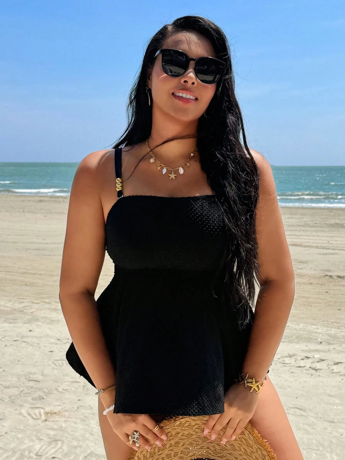 Swim Chiccia 2026 Spring/Summer Latest Fashion Elegant Sweet Polka Dot Minimalist Exquisite Sweet Double Strap Plus Size Women's Tank Top Swimsuit Set
