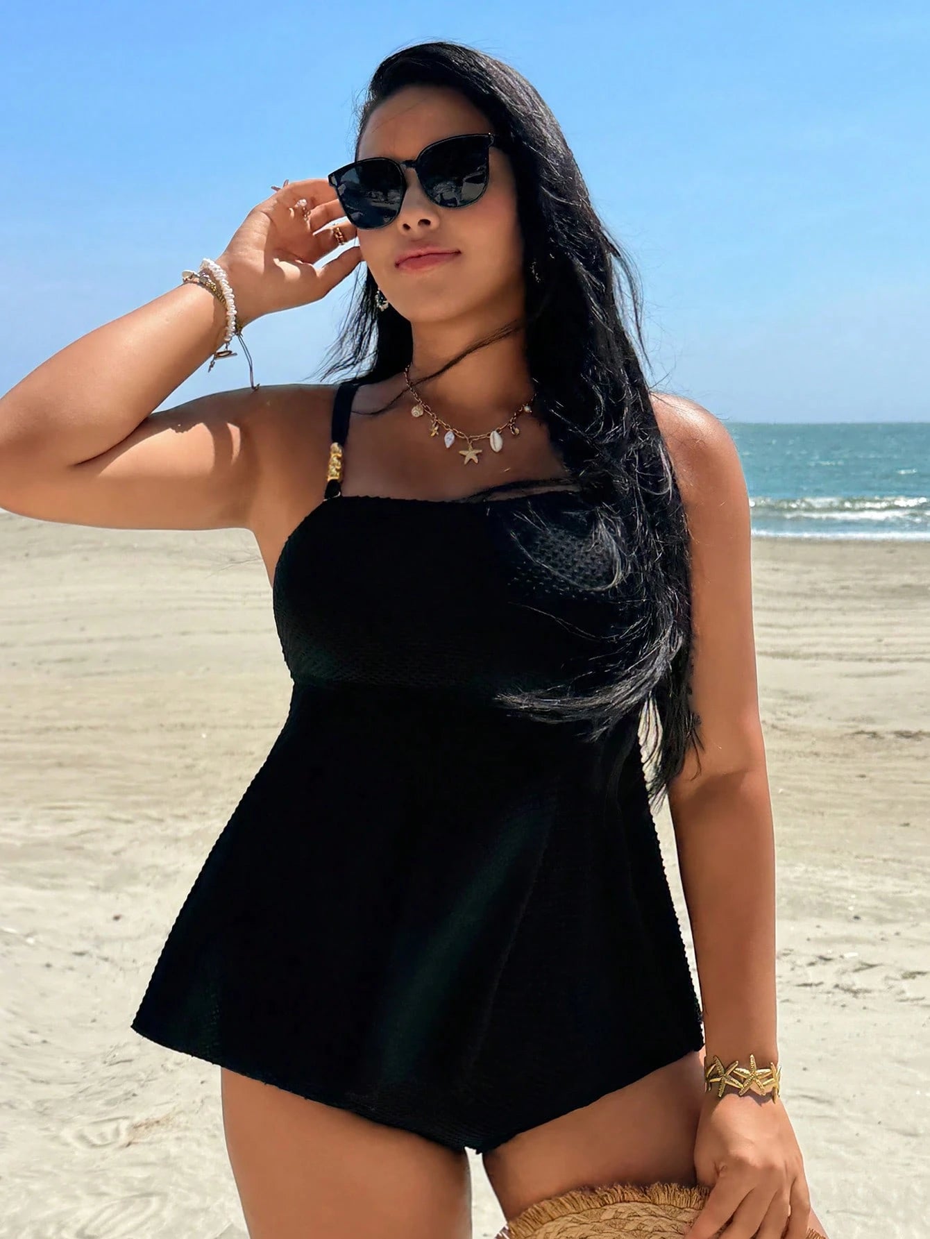 Swim Chiccia 2026 Spring/Summer Latest Fashion Elegant Sweet Polka Dot Minimalist Exquisite Sweet Double Strap Plus Size Women's Tank Top Swimsuit Set