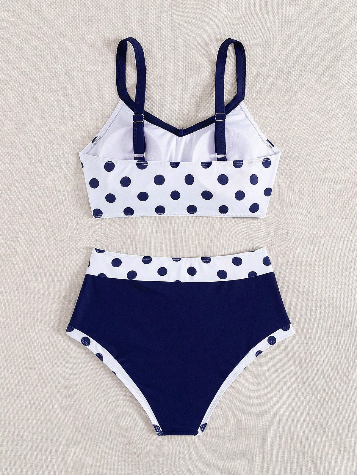 Swim Lushoire 2pcs/Set New Women's Red And White Polka Dot Bikini,Summer 80's Holiday Party Beach Swimwear,Bow Tie Off Shoulder High Waist Backless Swimsuit Set