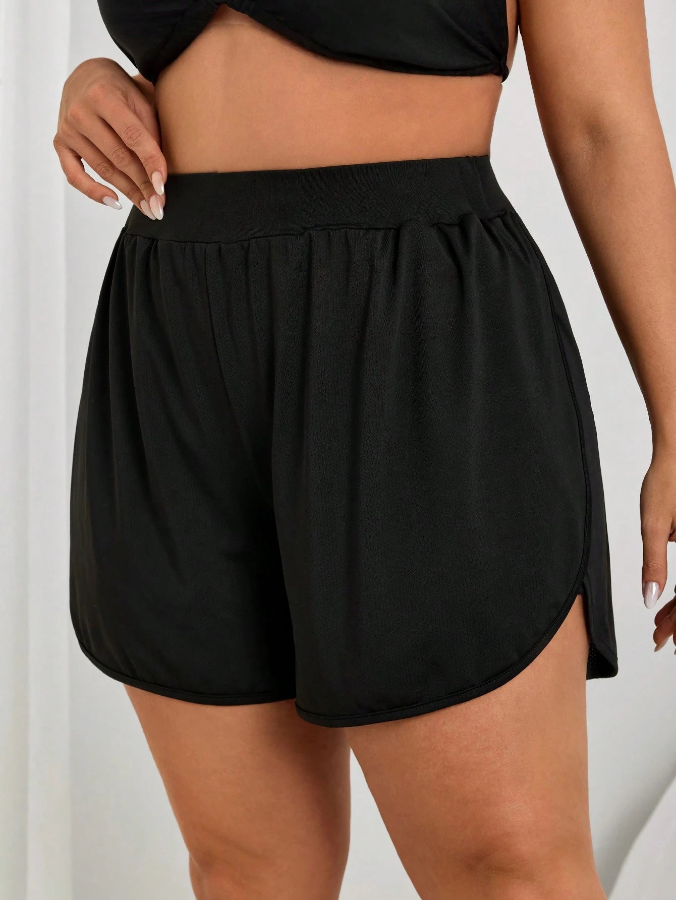 Swim Lushoire Plus Size Women's Solid Color Lining Pocket Beach Pants, Sports Casual Holiday Beach Coverup Summer