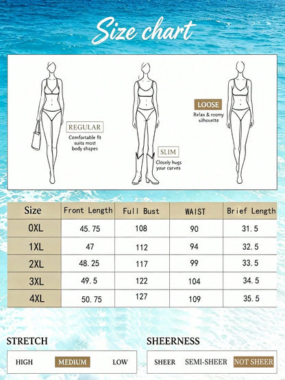 Swim Mod 2026 New Women's Spring/Summer Halter Neck Random Floral Print Beach Swimsuit Set Plus Size