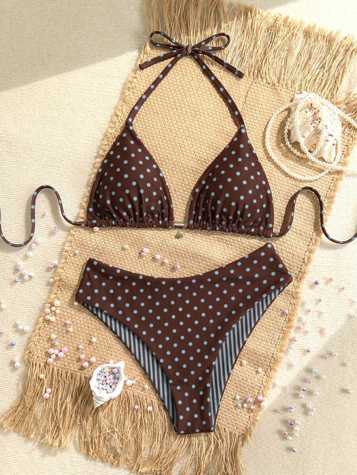 Swim Mod Plus Size Women Seashell Print Sweet Sexy Beach Beach Vacation Vacation Bikini Set Light Blue Summer