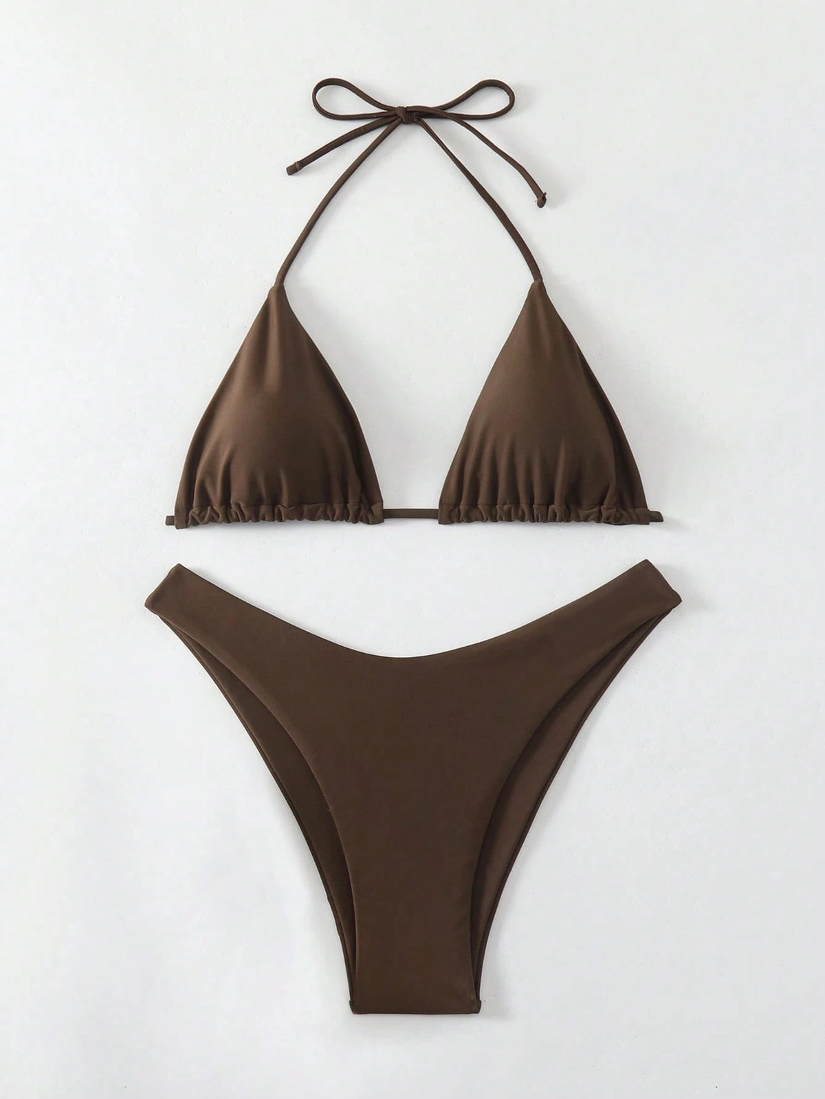 Swim Mod Summer Beach Solid Color Simple Ladies' Bra & Swim Bottom Swimwear Set Bathing Suit