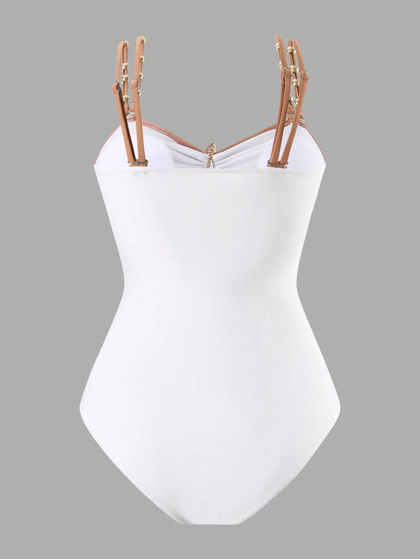 Swim Oasis 1pc/2pcs Plus Size Women's One-Piece Swimsuit & Skirt Set, Metallic Starfish Decor Minimalist Design Outfit For Daily Wear, Vacation & Beach, Summer