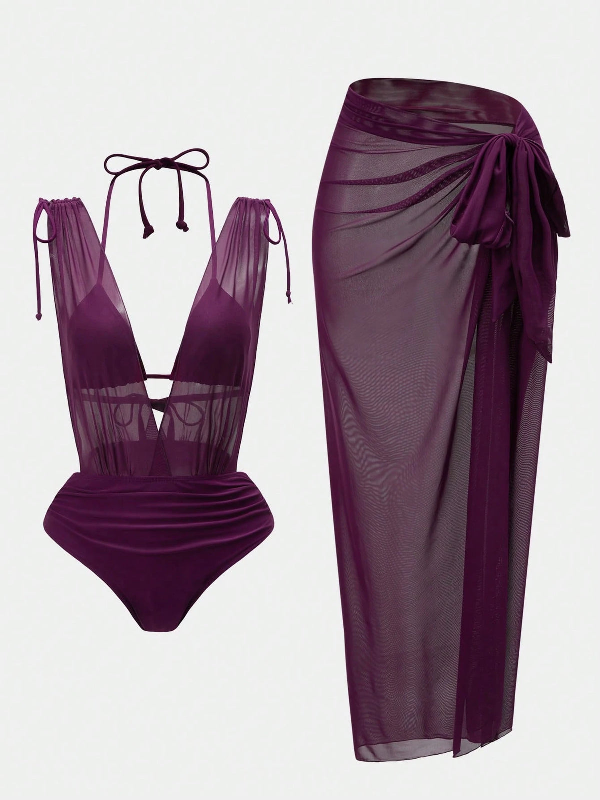 Swim Oasis 26SS Spring/Summer Solid Color Casual Vacation One-Piece Swimsuit For Women, With Cover Skirt